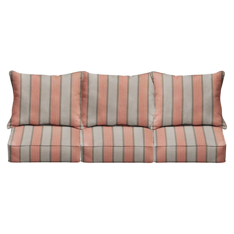 Mozaic Company 6 Piece Deep Seating Striped Indoor/Outdoor Sunbrella